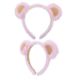 Toyvian 2pi&egrave;ces Serre-t&ecirc;te Oreilles Ours Peluche Accessoire de F&ecirc;te Fantaisie pour D&eacute;guisement Animal Cosplay Ours Rose Femme (TXINNG, neuf)