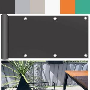 Ufamiluk Toile Balcon Brise Vue Anthracite Balcon Extérieur Imperméable UV Résistant Vent Protection Brise-Vue pour Balcon pour Jardin Terrasse Balcon Patio 40x500cm (JINYUN, neuf)