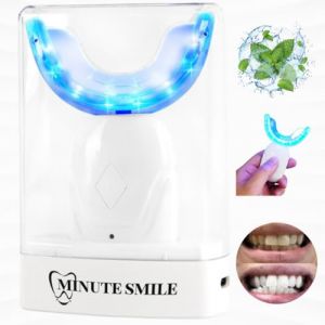 NEW 2025 kit de blanchiment dentaire professionnel Minutesmile | Blanchisseur de dents indolore | Approuvée par les dentistes | respecte l’émail et les gencives | sans peroxyde | effet immédiat (MINUTE SMILE, neuf)