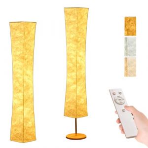 BASRAE Lampadaire pour Salon LED Moderne,Lampe sur pied Souple Chambre,3000K-6000K,150cm Lampe Colonne en Tissu Blanc Carr&eacute; (GZXINRUI, neuf)