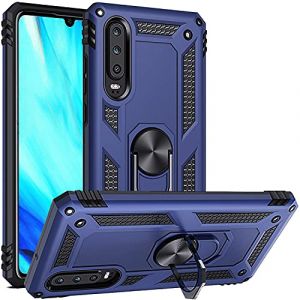 FETRIM Coque pour Huawei P30, &Eacute;tui TPU PC Antichoc Cover Anti Rayure Housse Int&eacute;gr&eacute;e Plaque de Fer avec Bague Rotatif Support pour Huawei P30 Bleu Marin (TaiDeLuanTech, neuf)
