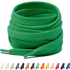 Laceter Lacets Plats Coton 8mm pour Baskets, Sneakers, Chaussures de Sport - Compatibles Nike, Adidas, Converse, Vans, New Balance - Fabriqués en Europe Résistants et Durables - Vert emeraude, 180 cm (Lace'ter, neuf)