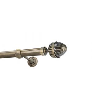 HDTL 25mm Kit de tringle a rideau Metal Fixation murale Laiton Antique 140 cm Rode (HDTL House Decoration, neuf)