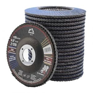 Merryland Disque à Lamelles 115 Métal pour Meuleuse d'Angle, 115mm Grain 120 T29 Disques à Rabat 20 Pièces, Corindon Bleu de Zirconium INOX Acier Fer Disques Abrasifs, Craft-Line FC1107614-20 (Merryland Tools FR, neuf)