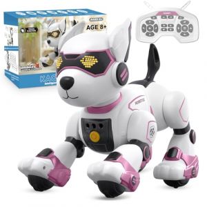 PRANITE Chien Robot, Chien Robot Programmable pour Enfants Télécommandé, Rechargeable, Imitation d'animal, Contrôle Vocal, Contrôle par Gestes, Musique, Danse, pour Garçons et Filles (DIMITROVA STORE, neuf)