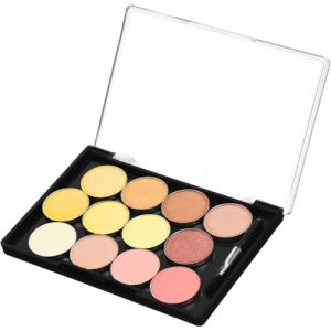 OUNONA Palette Magn&eacute;tique Vide pour Fards &agrave; Paupi&egrave;res 12 Cases en Plastique avec Plateau Rond 22 CM et Pinceau Inclus Couvercle Transparent Compacte et L&eacute;g&egrave;re Trousse de Maquillage (Gustell, neuf)
