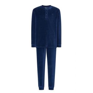 El Búho Nocturno Pyjama Velours Homme Hiver Chaud à Rayures Pyjamas pour Hommes, 80% Coton, 20% Polyester, Bleu 5736, 3XL (El Búho Nocturno, neuf)