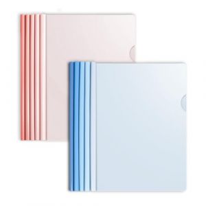 Lot de 10 A4 couverture de rapport, chemises à glissière, couvertures de reliure en plastique, chemises de classement, couvertures de rapport A4 avec clip, rose et bleu (ZHANG FUDONG DE SHOP, neuf)