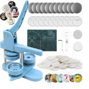 Machine &agrave; Badge 58mm, Machine a Boutons avec 100 Accessoires & Coupe-Cercle & Tapis D&eacute;coupe, Pin Maker Machine, Machine a Faire des Badge, Machine &agrave; Fabriquer des Boutons, Button Maker DIY (huicomet, neuf)