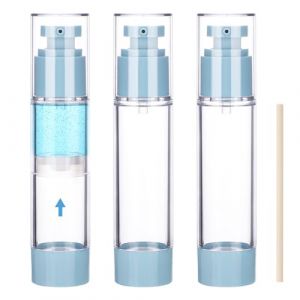 Segbeauty distributeurs &agrave; Pompe Airless, 3 Pi&egrave;ces 50ml Vacuum Contenant Cosmetiqu, Lavable et Portable, pour Creme Solaire, Lotion, D&eacute;sinfectants et Cosm&eacute;tiques (Bleu) (Seg-Beauty, neuf)