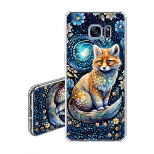 JEZSTHAI Coque Compatible avec Samsung Galaxy S7 Edge Housse Silicone TPU Transparente Souple Antichoc,&Eacute;tui de Protection avec Motif Dessin Esth&eacute;tique,Renard (KARSTHAI, neuf)