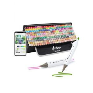 AEDAGA 280 Couleurs Feutre Alcool avec App Gratuite, Marqueurs Alcool Double Pointe avec &Eacute;tui Autoportant pour Artistes Adultes et Enfants, Feutre a Alcool pour Coloriage, Peinture, Croquis et Dessin (AEDAGA FR, neuf)