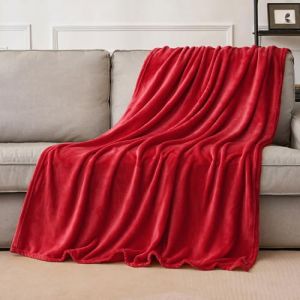 MIULEE Couverture Plaid Flanelle Polaire Velvet Peluche Moelleuse Réversible Dou Sofa Canapé Lit Microfibre Léger Souple Chaude Douce Bébé 150X200CM Rouge (MIULEE HOME, neuf)