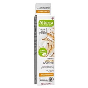 Triple Vitamine Booster - Sérum pour le visage avec huile de jojoba bio, vitamine C, E & F - Cosmétique naturel - Pour peaux sèches - 15 ml (FinestShopping, neuf)