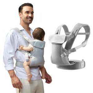 IULONEE Porte-b&eacute;b&eacute; pour Nouveau-n&eacute; Echarpes de Portage Bebe avec Bibs Amovibles Baby Carrier Porte-enfants Avant et Arri&egrave;re pour les Tout-petits de 3-36 Mois (Gris Clair) (IULONEE FR, neuf)