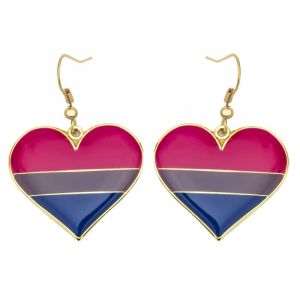 Boucles d'oreilles pendantes en forme de c&oelig;ur Bisexual Pride Gay & Lesbienne LGBT Bijoux arc-en-ciel, Fer&hellip; (King Shine 2018, neuf)