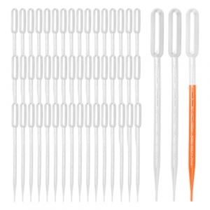 KQDRAVINE 50 Pipette Plastique, Pipette 5 ML, Compte Goutte, Pipette Graduée, Compte Gouttes Pipette, Adaptées aux Laboratoires, aux écoles, à L'industrie Cosmétique et au Bricolage (KEQIKJ, neuf)