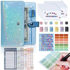 Zankie Enveloppe d'&eacute;conomie d'argent-Reliure d'argent Reliure tr&eacute;sorerie | classeur Budget Portable avec Fermeture &agrave; Bouton, d&eacute;fi d'&eacute;conomies classeur en PVC imperm&eacute;able A6 (Secret Dream, neuf)