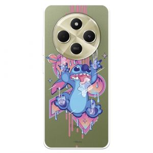 Coque compatible avec Xiaomi Redmi 14C - Poco C75 officielle Disney Stitch Graffiti pour prot&eacute;ger votre t&eacute;l&eacute;phone portable Coque en silicone transparent souple sous licence officielle Lilo & Stitch (La Casa de Las Carcasas, neuf)