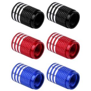 KGDUYC Bouchons de valve de voiture 6 pièces, bouchons de valve de voiture, bouchons de valve de pneu en métal, bouchons de valve de voiture, bouchons de valve de roue (Qertyias OÜ, neuf)