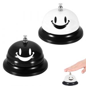 2 Pièces Cloche De Bureau,Cloche De Réception,Cloche De Table,Cloche D'appel,Sonnette De Service Sonnette De Comptoir Cloche D’Appel,Sonnette De Table pour Restaurant,Cuisine,Hôtel,Dressage d'animaux (TAIZI-EU, neuf)
