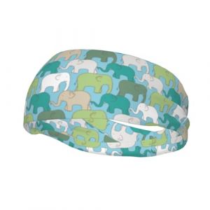 Bandeaux de sport antidérapants à motif éléphant sans coutures pour hommes et femmes, idéal pour la gym, le basket-ball, le yoga (ruianshihuichenjiayouzhanguanliyouxiangongsi, neuf)