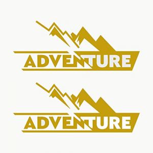 Autodomy Autocollants Adventure Valise Moto Off Road Trail Sport | Stickers pour Voiture 2 Unités pour la Van ou la Moto | Stickers 4x4 Or (Domy Company, neuf)