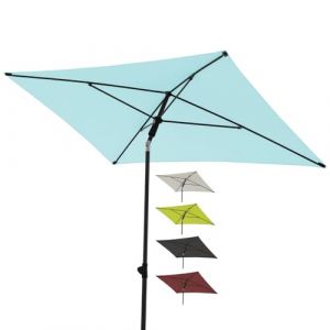 derby Parasol de balcon 180x120cm en couleur bleu clair I Parasol rectangulaire pour balcon & terrasse I Parasol de balcon avec coulisse pour ouvrir I Réglable en hauteur I Parasol de jardin basculant (Knirps/doppler Official Store, neuf)