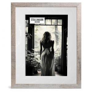 Stallmann Design Cadre photo avec passe-partout 60 x 80 cm (photo 50 x 70 cm) - Couleur : ch&ecirc;ne sauvage - Baguette de cadre de 30 mm d'&eacute;paisseur (Stallmann Design, neuf)