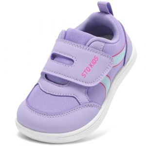 STQ KIDS Chaussure Basket Enfant Bébé Garçon Respirant Renforcée Barefoot Basquette Garcon Fille Mixte Sneakers Sport Basse Mode Unisex Légère Course Violet 22 EU (STQ Global shop, neuf)
