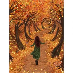 RICUVED Automne Diamond Painting Kit -Paysage Peinture Diamant 5D DIY pour Adultes, Kit Complet de Broderie Diamant Diamant Strass Point de Croix Cristal Painting pour Murale Décoration 30X40cm (FANDIJIA, neuf)