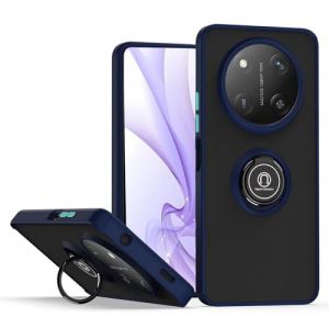 HONLEN Coque pour Honor Magic7 Lite 5G / Honor X9c (6.78" inches), Etui de T&eacute;l&eacute;phone Portable en Silicone Transparent Mat avec Support de Bague - Bleu Royal (HONLEN, neuf)