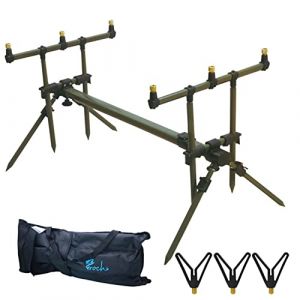 Carp Fishing Goal Post Rod Pod with Bank Sticks,Rod Rests and Carry Case (BO_Store, neuf)