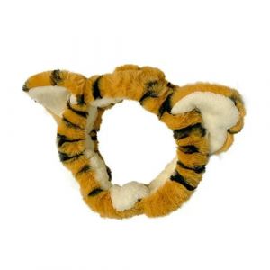 QXWD Bandeau à oreilles de chat pour femme Motif tigre Maquillage Lavage Bandeau en peluche pure élastique Turban Accessoires pour cheveux (NRDZSW UK, neuf)