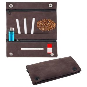 Blague &agrave; Tabac en Cuir Sac &agrave; Tabac Rotatif Blague a Tabac Cuir Blague &agrave; Tabac &agrave; Rouler Homme Femme Cuir Pochette Tabac a Rouler Porte-Cigarettes Vintage Blague a Tabac (STANMAR CONCEPT, neuf)