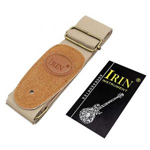 Dilwe Sangle de guitare, sangle de guitare tissée en coton réglable et confortable pour guitare folk classique (18.50 * 6.50 * 1.80cm- beige) (Yisteel-EU, neuf)