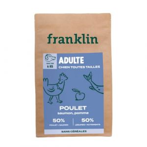 Franklin – Nourriture pour Chien Stérilisé – Gamme Balance – avec 50% de Poulet et de Saumon – Croquettes sans céréales – Taille 13 mm – 6 kg (Franklin Pet Food, neuf)