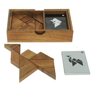 Namesakes® Double Tangram – Jeu Classique en Bois pour Jouer Entre Amis et en Famille – Un Puzzle logique Amusant pour Adultes et Enfants (All My Gift Ideas, neuf)