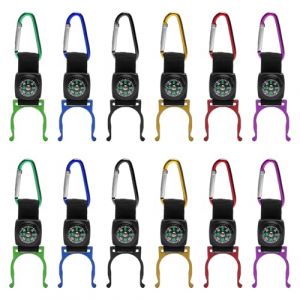 12 Boussole Mousqueton, Boussole Porte Cl&eacute;s, Articles Boussole Mousqueton Camping Escalade Randonn&eacute;e Mini Carabiner avec Porte-Cl&eacute;s Boussole pour Sports (duguhong, neuf)