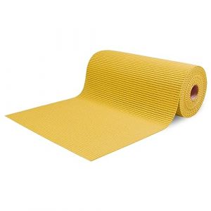 Tapis au mètre de voie pour extérieur, couloir, bord de piscine, tapis en caoutchouc, antidérapant, multi-usages absorbants, éponge Aquamat, couleur unie, (400 x 65 cm, jaune) (SaRani, neuf)