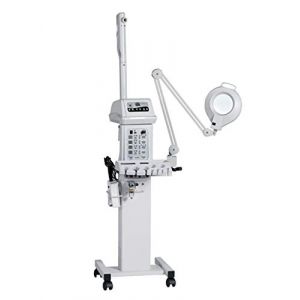 Appareil professionnel 13 en 1 pour le traitement du visage avec lampe grossissante, vapeur &agrave; l'ozone, fonctions chaudes et froides, support mobile, &eacute;quipement spa multifonction (Temzy, neuf)