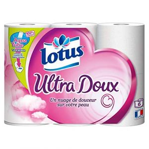 LOTUS Papier Toilette Blanc Ultra Doux Aquatube 6 Rouleaux - Confort et Douceur pour une Hygiène Parfaite - Qualité Supérieure et Résistance Exceptionnelle - Emballage Pr - Lot De 2 - Vendu Par Lot (Marché Parisien, neuf)