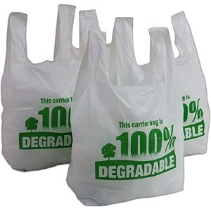 400 BIO Sac de Course a Bretelle TRANSPARENT (28X14X48) 30 Micros Sac Plastique Réutilisable, Sacs de Transport Blancs,Sac en Plastique Resistance (SAVERINE, neuf)