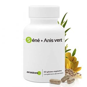 LAXATIF NATUREL * Séné + Anis Vert * 320 mg / 60 gélules * Extrait de feuilles de séné titré maximum à 8% en sénosides B, extrait concentré 4:1 de fruit d’anis vert * Digestion (Constipation) (ANASTORE BIO, neuf)