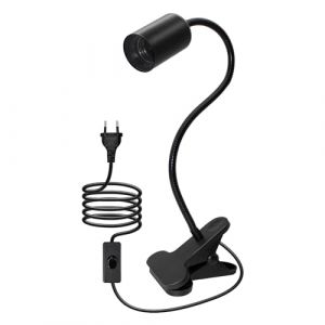 Lampe à Pince E27, 240CM Cable, 10MM Grossier 360°Flexible Col de Cygne, Douille E27 avec Pince, Lampe Pince pour Lit, Spot à Pince avec Interrupteur, Lampes de Chevet, Lampes-Clips pour Bureau (LQUNFYL, neuf)