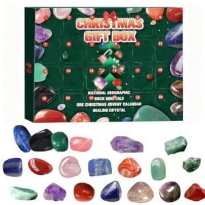 Calendrier de l’Avent Pierres Précieuses 2025,24 Jours de Cristaux & Minéraux,Coffret Cadeau Noël Pierres Naturelles pour Fabrication Bijoux Filles Garçons Cadeau de Noël (B) (Bachmann1111, neuf)