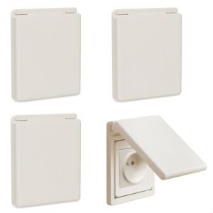 4 Pi&egrave;ces Cache Prise, 2 en 1 Cache Interrupteur Mural, Type 86 R&eacute;versible Cache Prise Murale &Eacute;tanche, Autocollant Cache Interrupteur pour Salle de Bain, Chambres, Cuisine, Ext&eacute;rieur, Blanc (xiruiamz, neuf)