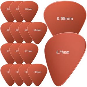 Mediator Guitare en Nylon 16x Mediator Guitare Electrique & Acoustique 4 &Eacute;paisseurs pour Guitare Ukul&eacute;l&eacute;, Acoustique, &Eacute;lectrique, Basse(0.58 mm, 0.71 mm, 0.96 mm, 1.2 mm) (hongyitenghui-EU, neuf)