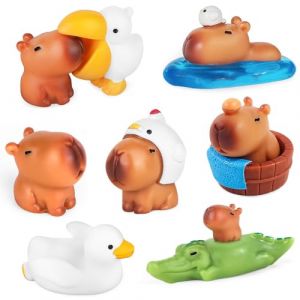 Omnikryp 10 Pièces Mini Capybara, Figurines Capybara en Résine, Mini Figurines pour Miniatures de Maisons de Poupées, Jardin, Extérieur, Artisanat, Décoration, Paysage Miniature, Cochon d'eau Jouets (haotey, neuf)