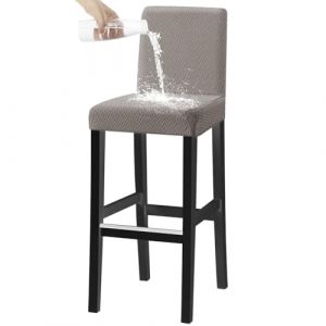 JUNZHE Housse de Chaise de Bar, 1 Pi&egrave;ce, Housse de Chaise Extensible Lavable Amovible, Protege Chaise Universelle pour Pub Cuisine Caf&eacute; (Taupe, 1 Pi&egrave;ce) (JUNZHE, neuf)